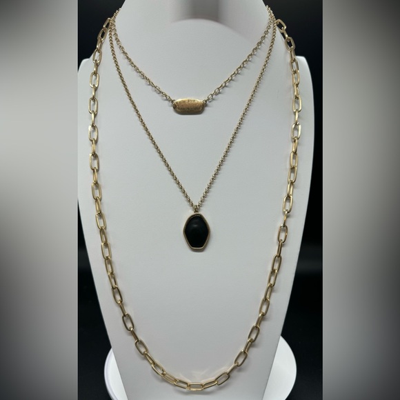 The Sak Stunning Gold Tone Multilayer Long Necklace - Picture 5 of 9